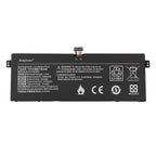 KingSener R13B08W 8700mAh battery front view showing label specs, multicolor connector cable, CE certification, Li-ion recycling mark