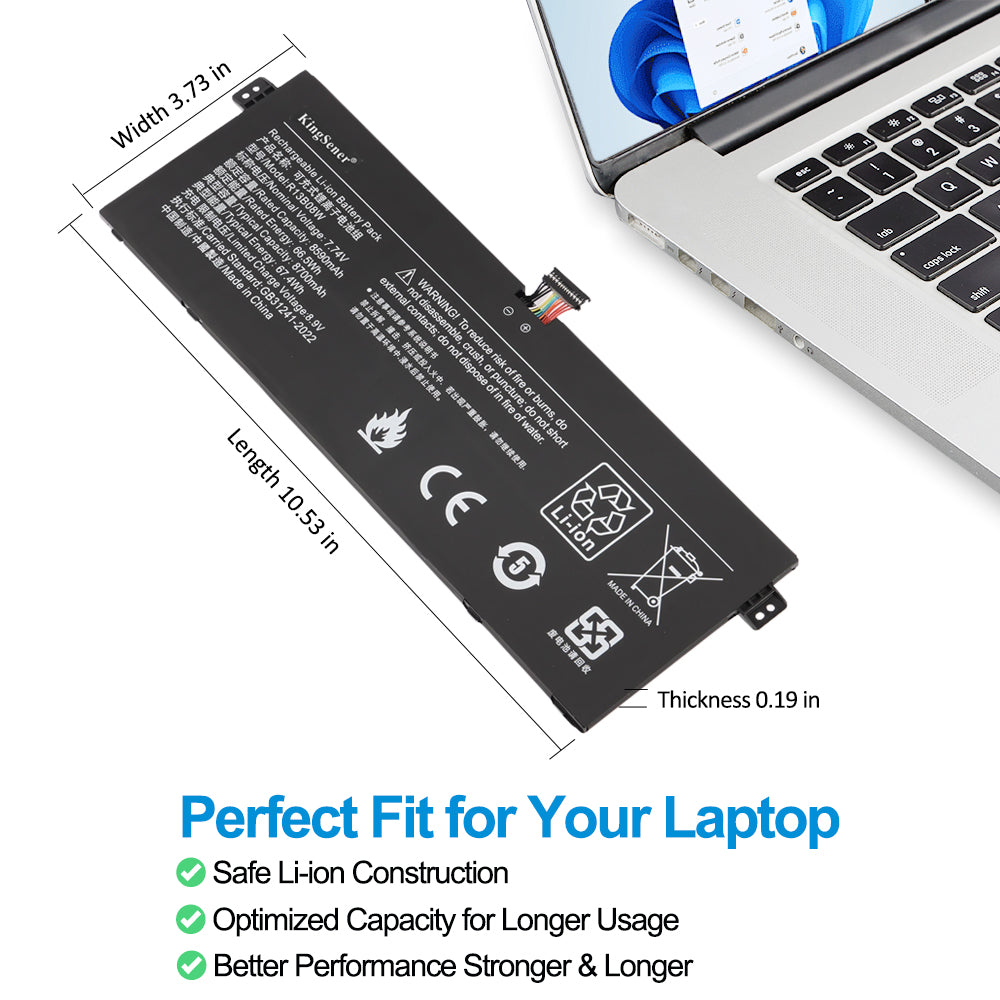 R13B08W battery dimensions 10.53x3.73x0.19 inches perfect fit for Xiaomi RedmiBook Air, safe Li-ion construction