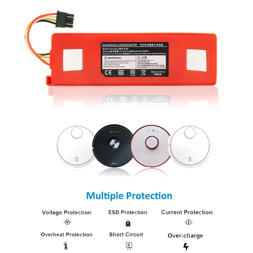 Xiaomi-S50-14.4V-6800mAh-Sweeping-Robot-Battery