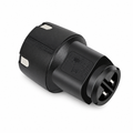 Andis AGR-BGR rechargeable battery on a pure white background, showing its black cylindrical housing, metal contacts, connector end, and molded identification markings.