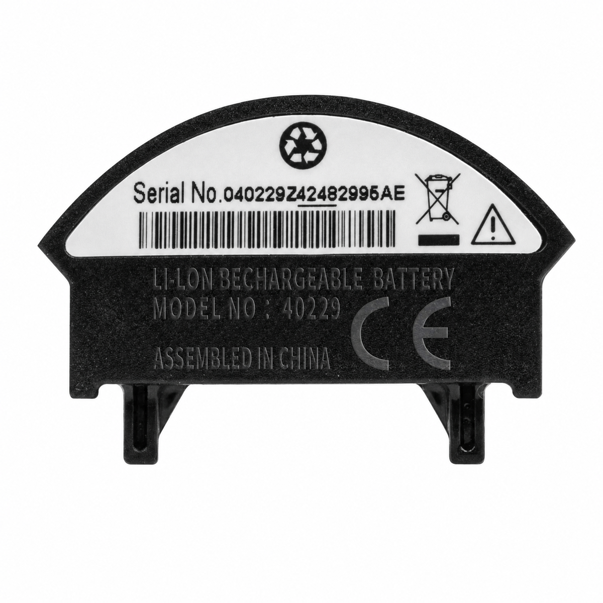 BOSE QC3 battery angled label-side view