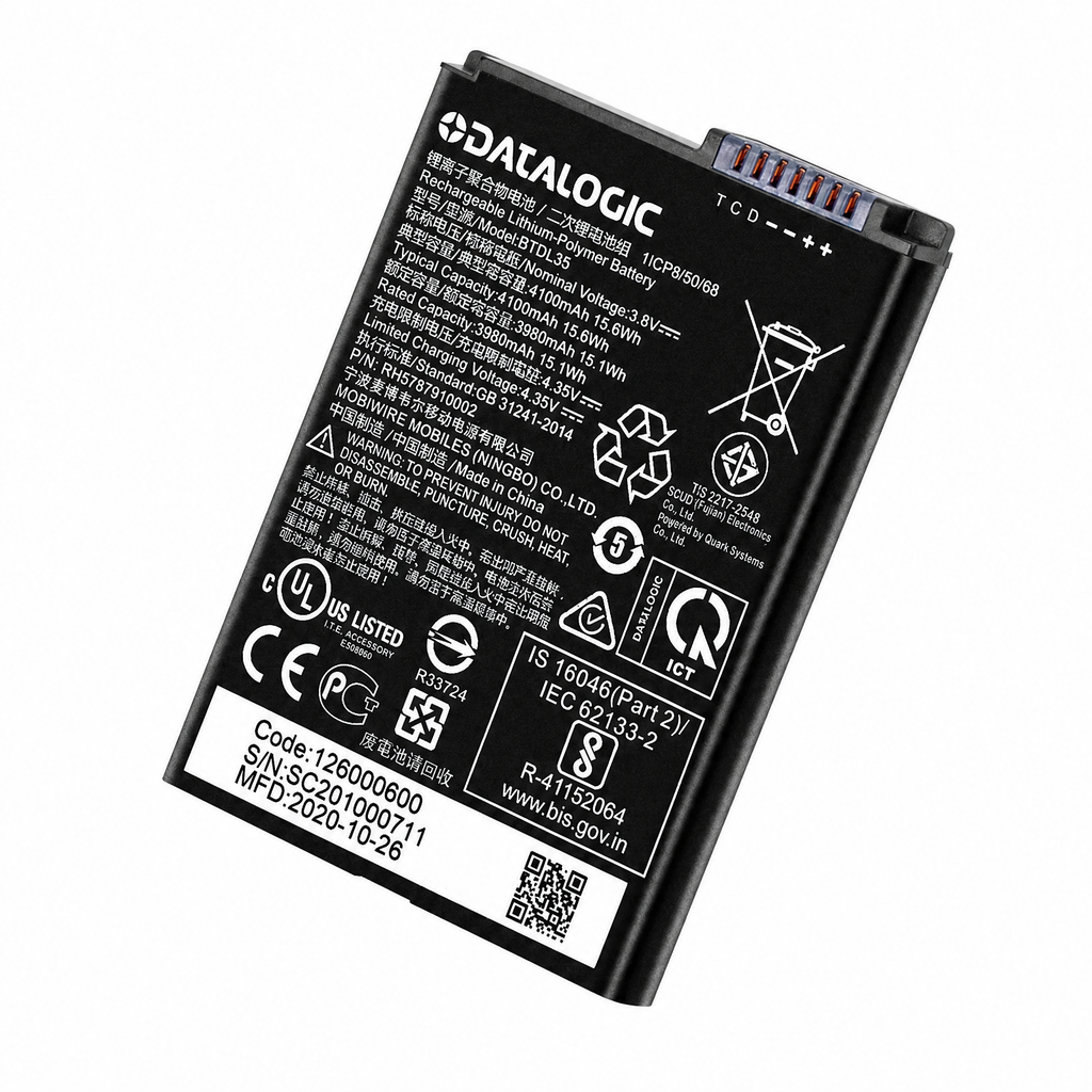 BTDL35 battery for DM88 and memor 10 product detail on a pure white background