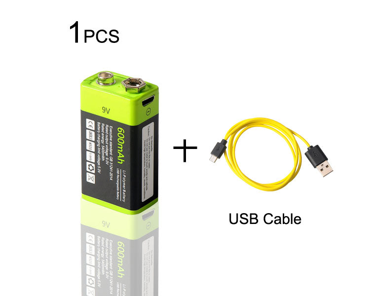 9V 400mAh USB Rechargeable 6F22 Battery For Walkie-Talkie Thermometry Gun Smoke Detector Security Detector | KingSener