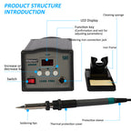 150W 220V Wired Electric Adjustable High Power High Power Constant Temperature Desoldering Soldering Iron Kit | KingSener