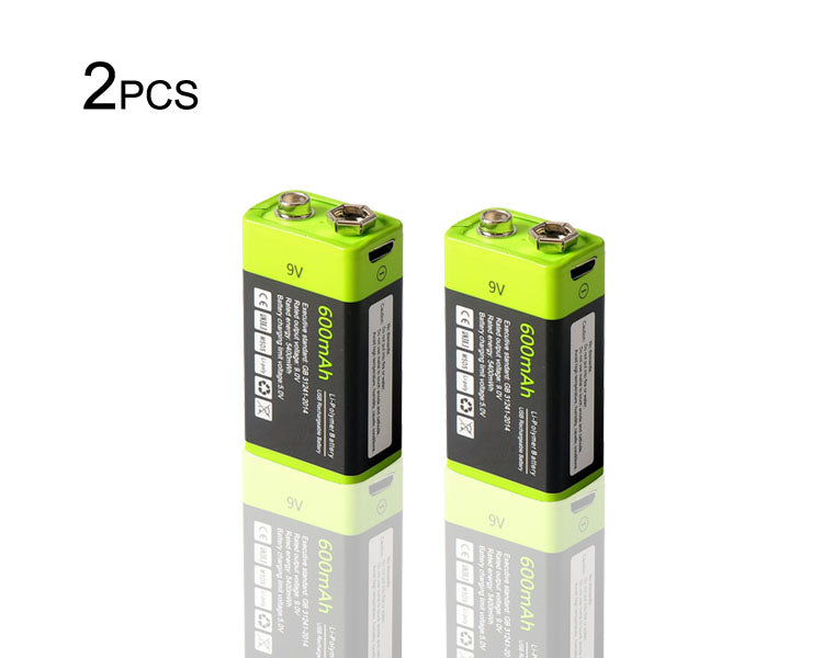 9V 400mAh USB Rechargeable 6F22 Battery For Walkie-Talkie Thermometry Gun Smoke Detector Security Detector | KingSener