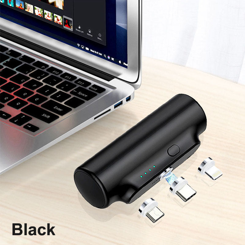 M-01 Magnetic Power Bank 3000mAh — 3-in-1 Mini Wireless Charger for iPhone Android