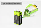9V 400mAh USB Rechargeable 6F22 Battery For Walkie-Talkie Thermometry Gun Smoke Detector Security Detector | KingSener