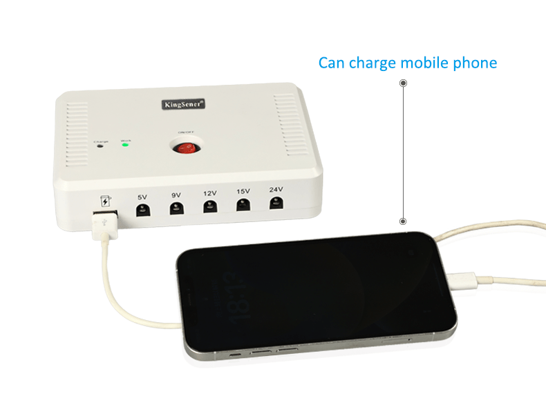 SK616 Mini Portable UPS 13200mAh — 5V/9V/12V/15V/24V DC + USB, Max 24W