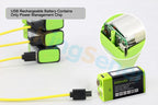 9V 400mAh USB Rechargeable 6F22 Battery For Walkie-Talkie Thermometry Gun Smoke Detector Security Detector | KingSener