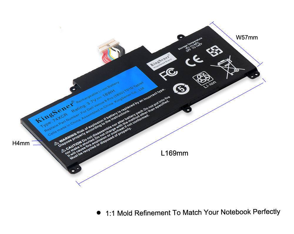 Dell-Venue-74XCR-laptop-battery-18WH