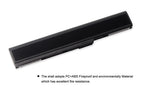 A32-K52 Laptop Battery for ASUS K52, 10.8V 47Wh, side view of the black plastic battery casing.