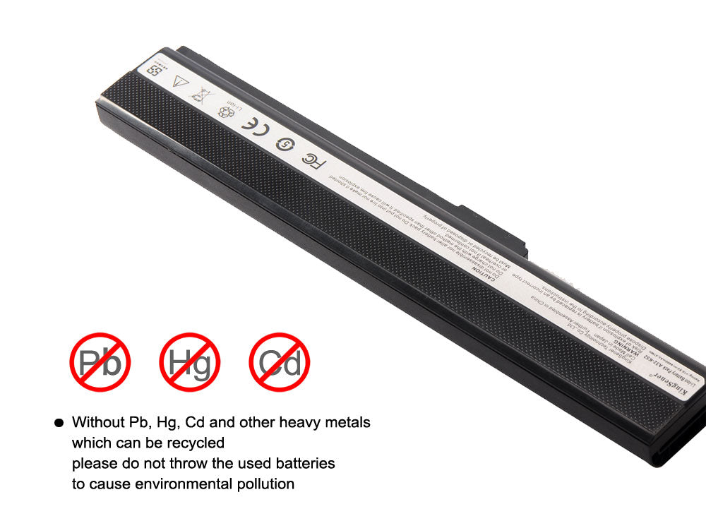 A32-K52 Laptop Battery for ASUS K52, 10.8V 4.4Ah, top surface with raised diamond-grid pattern.