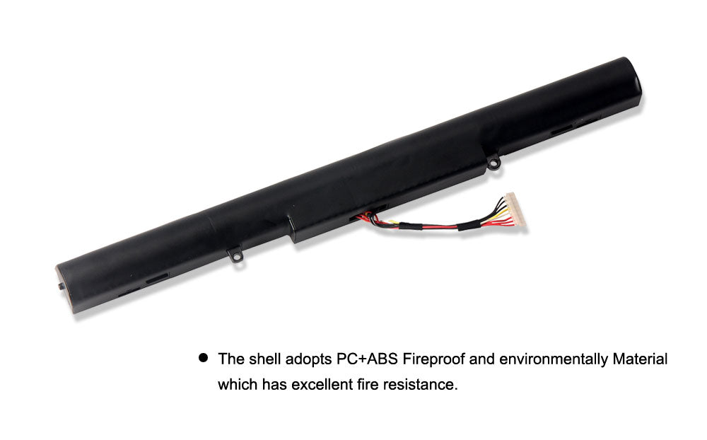 A41N1501 Replacement Laptop Battery for ASUS N552 N752 GL752, 15V 48WH, detail of the blue information label and brand logo.