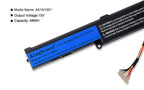 A41N1501 Replacement Laptop Battery for ASUS N552 N752 GL752, 15V 48WH, showing the 10-pin white plastic connector.