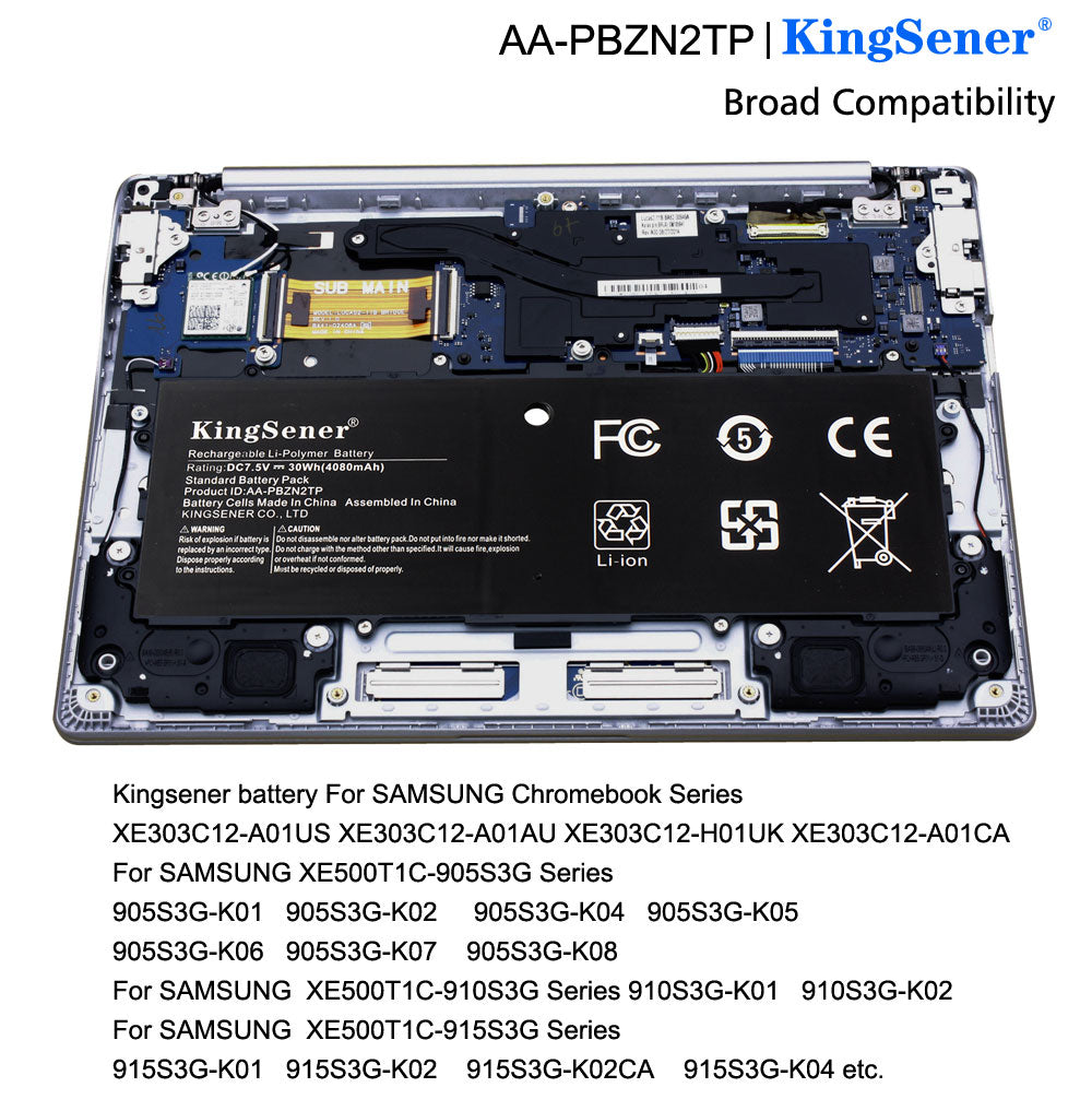 AA-PBZN2TP Tablet Battery for Samsung Chromebook XE500T1C 905S 915S 905s3g XE303 XE303C12 NP905S3G 7.5V 4080mAh | KingSener