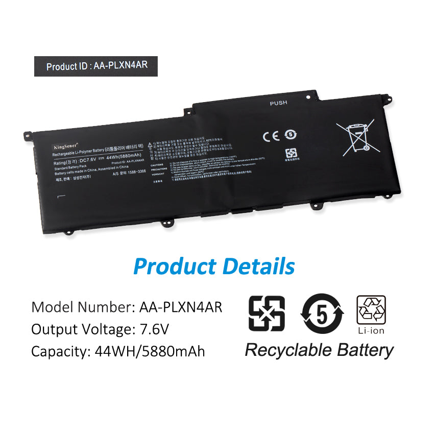 AA-PLXN4AR AA-PBXN4AR Battery for Samsung Series 9 900X3C 900X3D 900X3E — 7.6V 44Wh