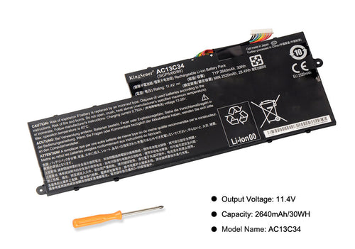 Bateria para laptop KingSener AC13C34 para Acer Aspire V5-122P V5-132 E3-111 E3-112 ES1-111M MS237 KT.00303.005 11,4 V 2640 mAh/30 WH