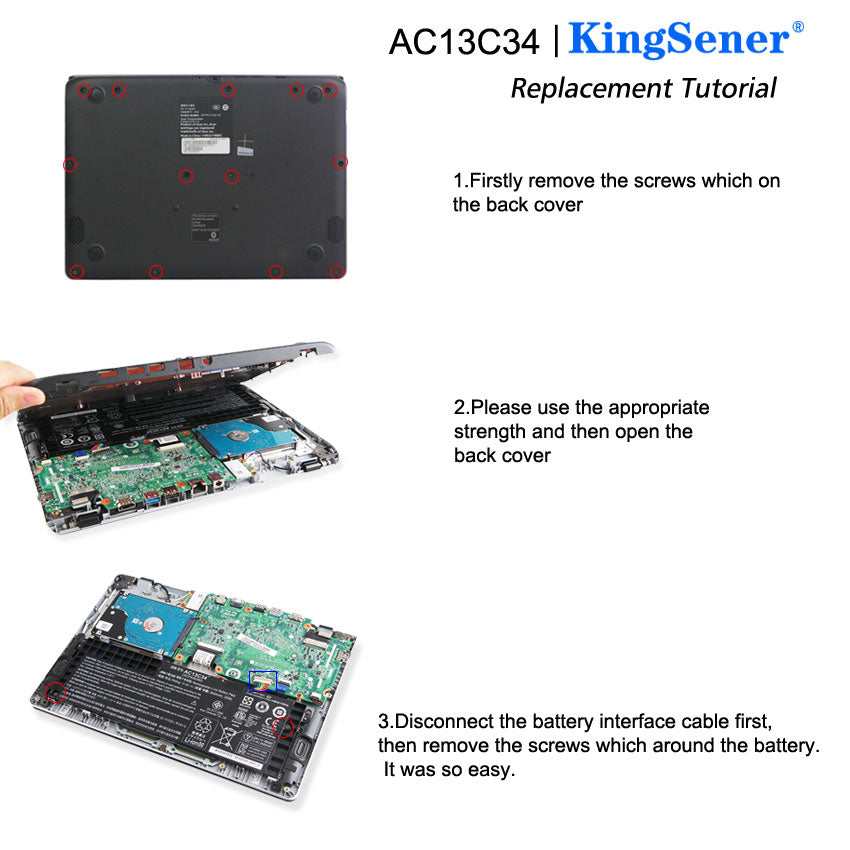 AC13C34 Battery for Acer Aspire V5-122P V5-132 E3-111 E3-112 ES1-111M 30WH