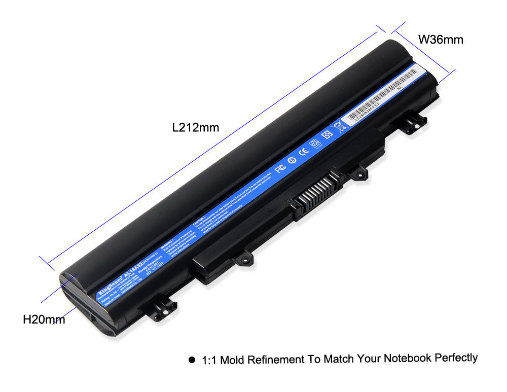 Batería KingSener AL14A32 para portátil Acer E14, E15, E5-411, E5-421, E5-471, E5-511, E5-551, E5-572, V3-572, AL14A32, 11,1 V, 56 Wh