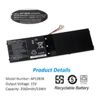 KingSener AP13B3K Laptop Akku für Acer Aspire V5 R7 V7 V5-572G V5-573G V5-472G V5-473G V5-552G M5-583P V5-572P R7-571 AP13B8K