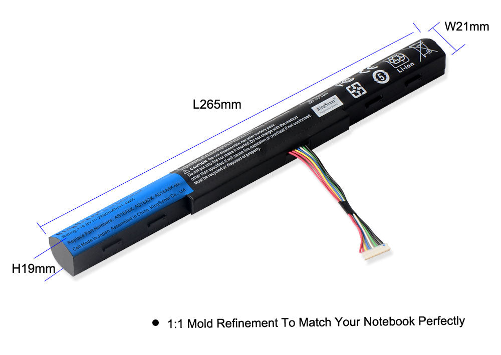 Kingsener-AS16A5K-laptop battery-2800mAh