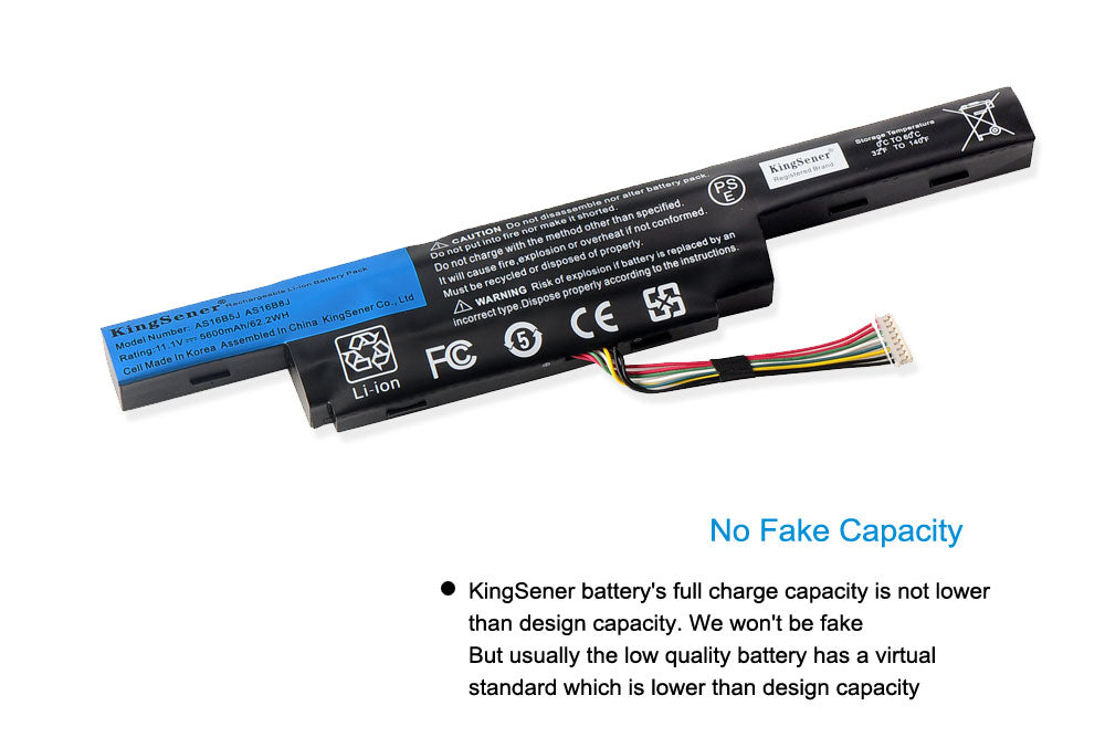 KingSener AS16B5J AS16B8J 筆記型電腦電池 適用於宏碁 Aspire E5-575G-53VG 3ICR19/66-2 5600mAh/61.3WH