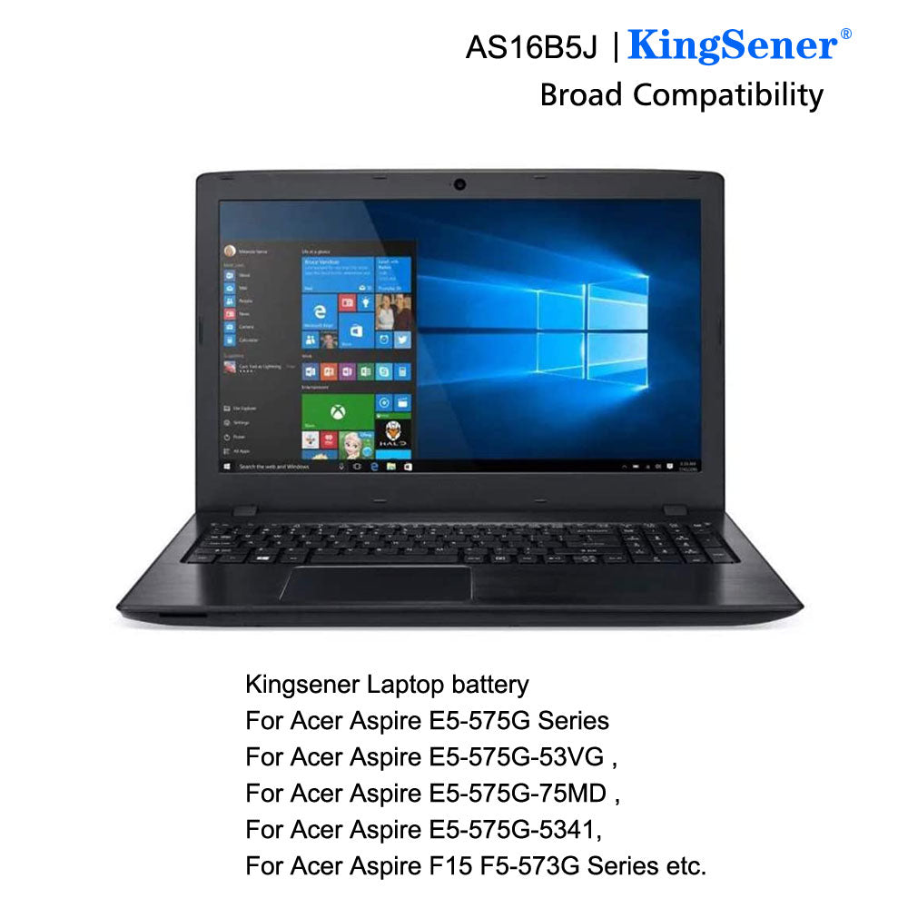 KingSener AS16B5J AS16B8J 筆記型電腦電池 適用於宏碁 Aspire E5-575G-53VG 3ICR19/66-2 5600mAh/61.3WH