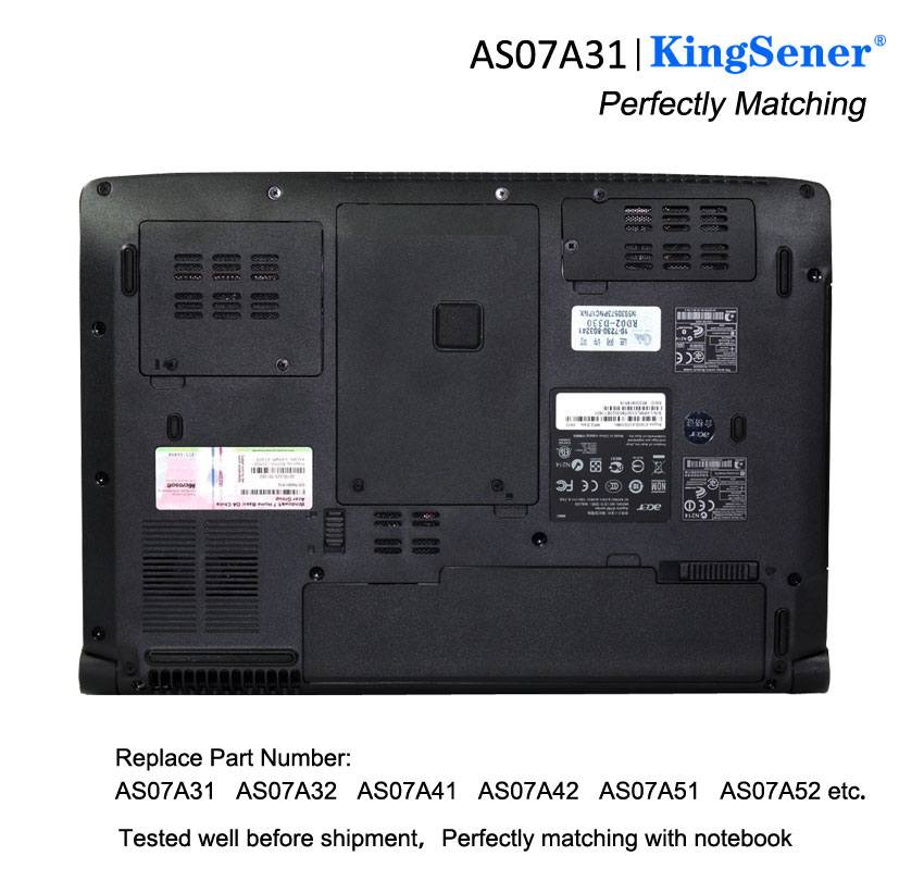 AS07A31  Battery for Acer Aspire 2930G 4740G 5738G 4930 5735 5740 AS07A32 AS07A41 AS07A42 AS07A51 AS07A52 | KingSener