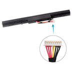 A41-X550E Laptop Battery for ASUS X450E, 15V 2950mAh, side view of the rechargeable Li-ion unit.
