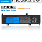 C31N1636 Laptop Battery for ASUS VivoBook Pro 15 N580VD, 11.49V 47Wh, advertisement view with free screwdriver.