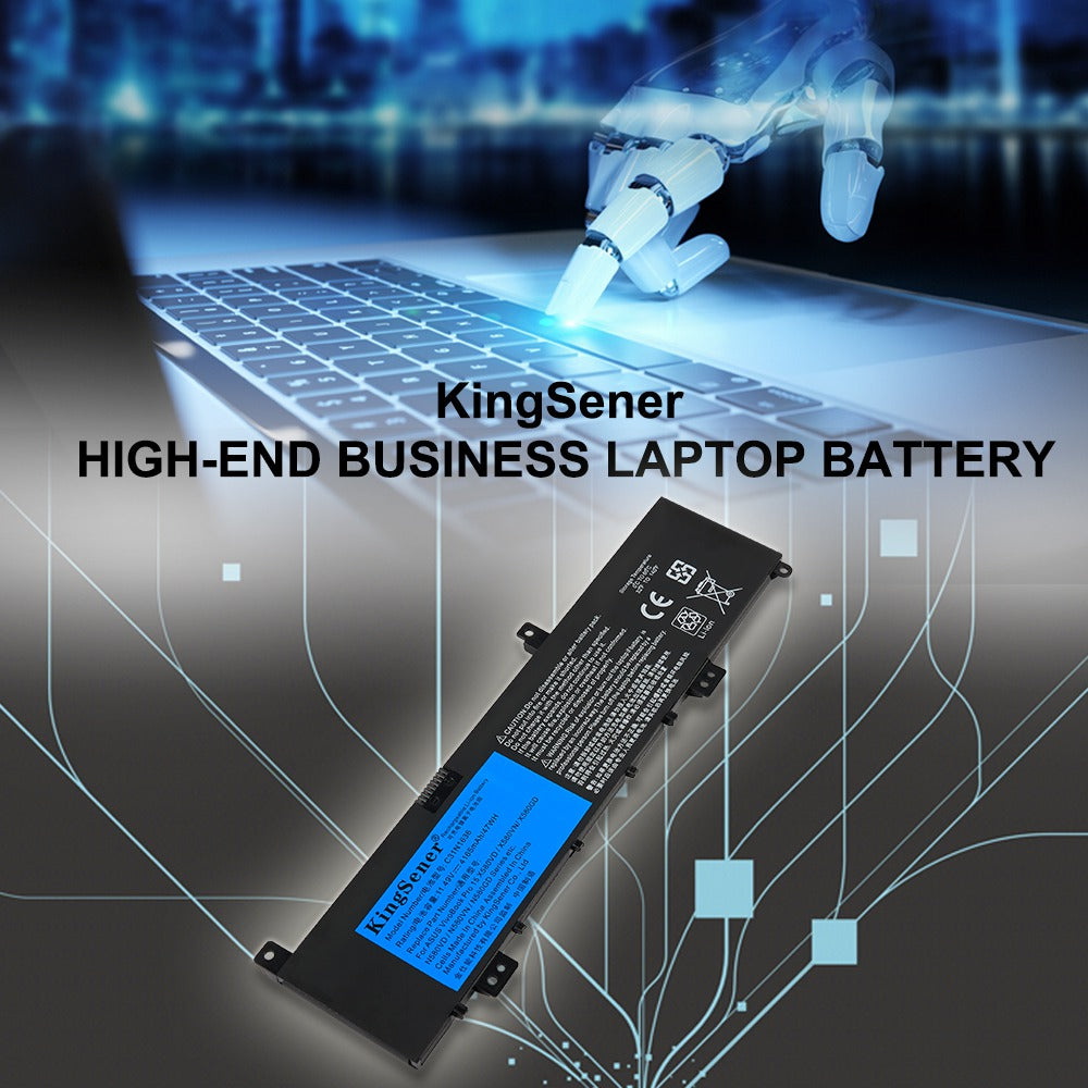 C31N1636 Laptop Battery for ASUS VivoBook Pro 15 N580VD, 11.49V 47Wh, reflective view showing slim lithium-ion design.