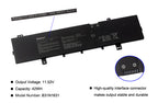 B31N1631 replacement battery for ASUS VivoBook 15 X505ZA F505, 11.55V 42Wh, back view showing safety compliance logos and specs.