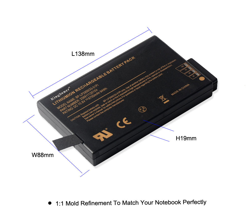 BP-LP2900 / 33-01PI Replacement Battery for Getac X500 V100 V1010 V200 M230 — 10.8V 94Wh