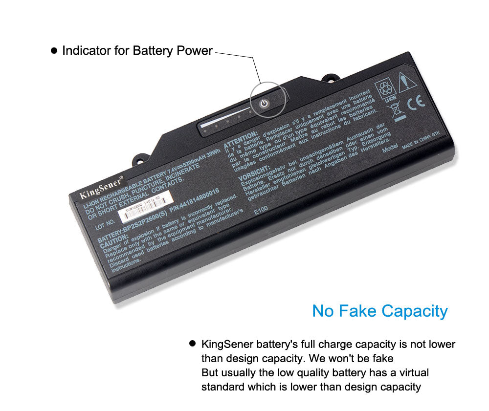 BP2S2P2600(S) Laptop Battery For Getac E100 Notebook Battery BP2S2P2600(S) P/N:441814800016 BP2S2P2050(S)(P) | KingSener