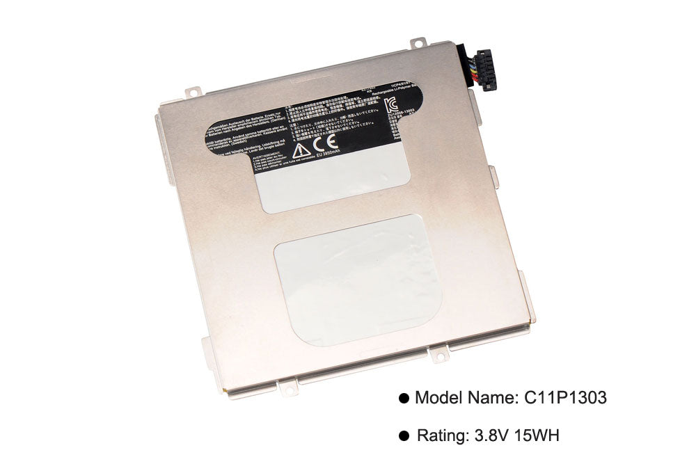 C11P1303 Battery for ASUS Google Nexus 7 II 2013, 3.8V 15Wh, close-up of internal PCB and orange ribbon cable.