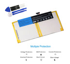 C12N1435 Replacement Tablet Battery for ASUS T100HA, 3.8V 30WH, view of the black 7-pin connector and colored wires.