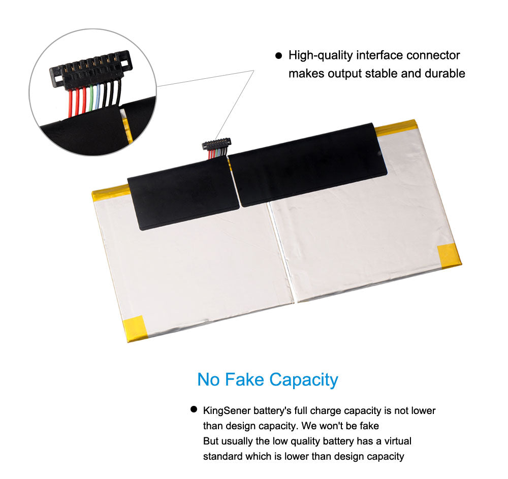 C12N1435 Replacement Tablet Battery for ASUS T100HA, 3.8V 30WH, top view of the blue branding label and specifications.