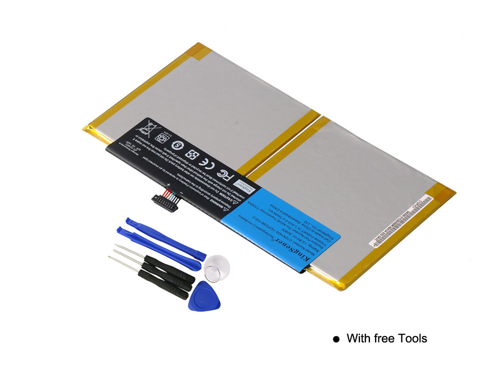 C12N1435 Replacement Tablet Battery for ASUS T100HA, 3.8V 30WH, side angle showing the thin profile of the dual cells.