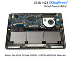 Batterie KingSener C31N1428 pour ordinateur portable ASUS Zenbook UX305L UX305LA UX305UA C31N1428 3ICP5/91/91 11,31 V 56 Wh