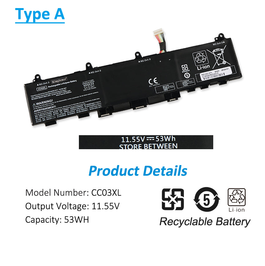 CC03XL Battery for HP EliteBook 830 835 840 845 G7 ZBook FIREFLY 14 G7 G8 MT32 MT46 — 11.55V 56Wh