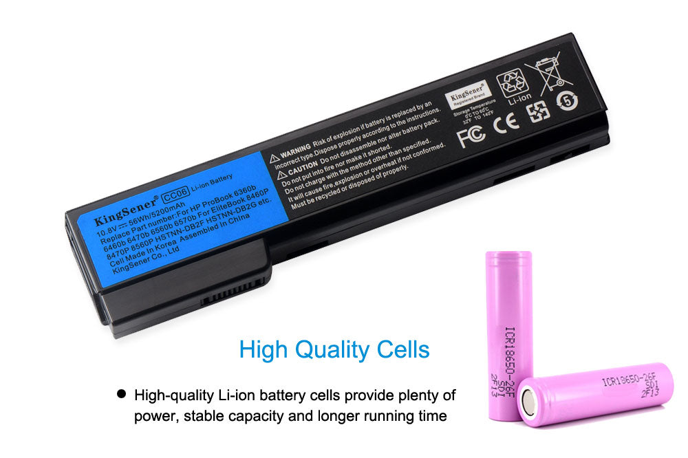 CC06 CC06XL Battery for HP EliteBook 8460p 8470p 8560p 8570p 8760p ProBook 6360b 6460b 6470b 6560b — 10.8V 56Wh