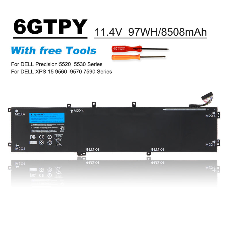 H5H20 Battery for Dell XPS 15 9560 9570 Precision 5520 5530 — 11.4V 56Wh