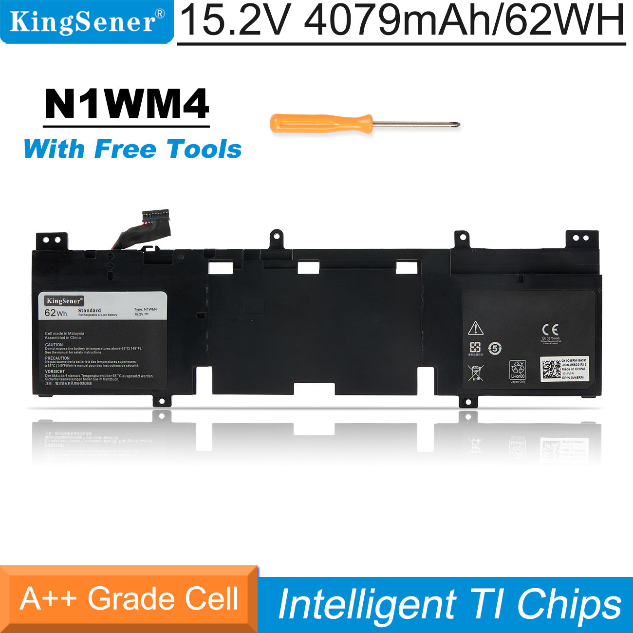 Dell-Alienware-62WH-4079mAh-3V806 N1WM4-Laptop-Battery
