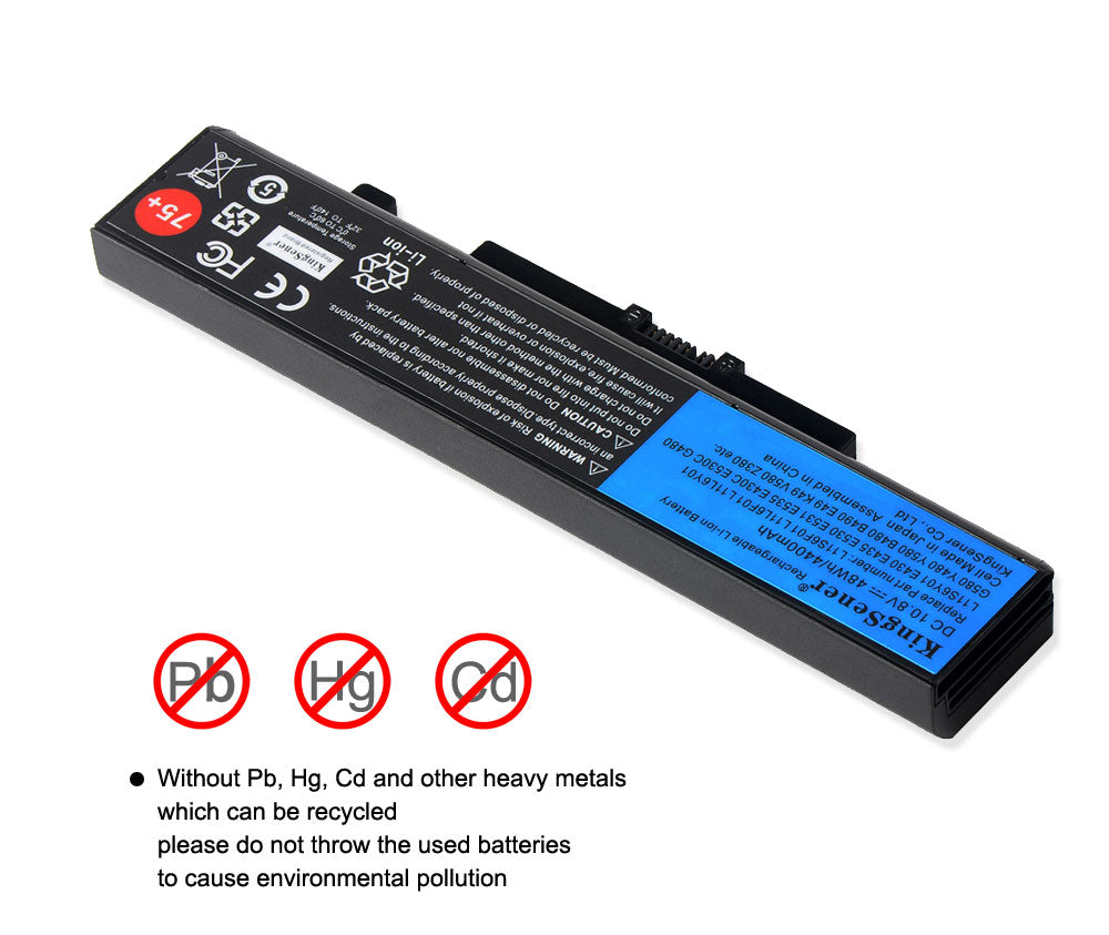L11S6Y01 rechargeable Li-ion battery for Lenovo, 10.8V 48Wh, bottom view of the black 6-cell battery unit