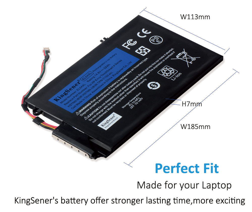 EL04XL Battery for HP ENVY 4 TouchSmart 4 Series — 14.8V 52Wh