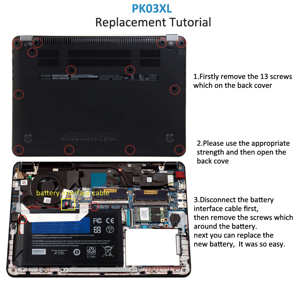 EL04XL Battery for HP ENVY 4 TouchSmart 4 Series — 14.8V 52Wh