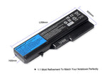 L09S6Y02 battery pack for Lenovo, 10.8V 48Wh, perspective view showing cylindrical cell design and multi-pin connector