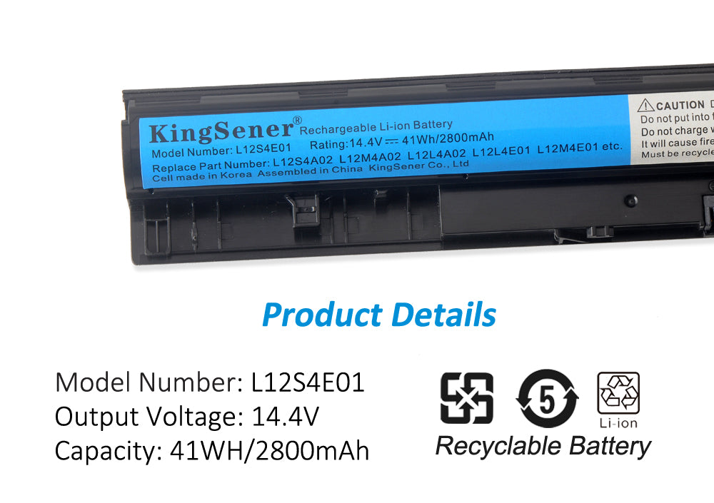 L12S4E01 L12L4A02 Battery for Lenovo G400 G500 G40 G50 Z40 Z50 — 14.4V 41Wh