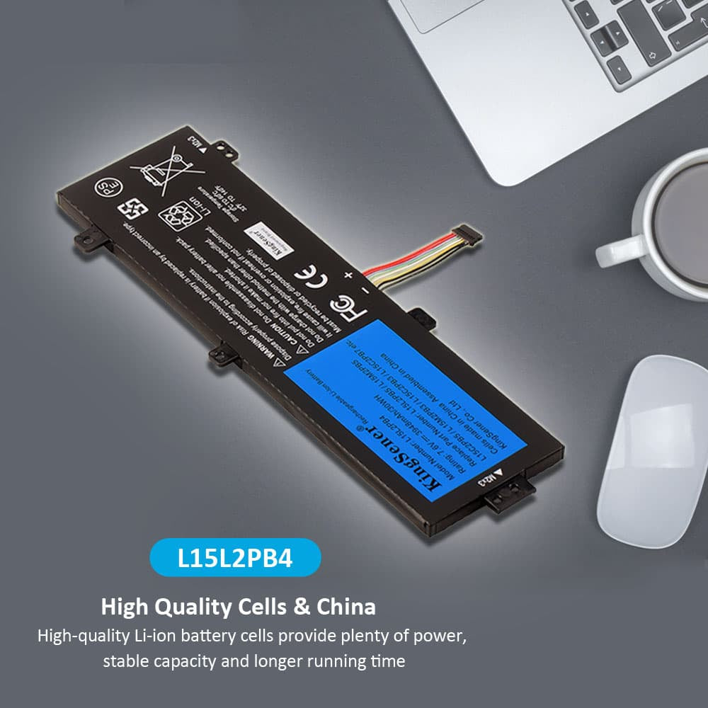 L15L2PB4 Laptop Battery for Lenovo IdeaPad, 30Wh, showing the internal battery unit with labels