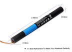 L14C3K31 cylindrical battery for Lenovo Yoga Tablet 2, 195mm x 18mm size, precise 1:1 mold detail with technical specs.